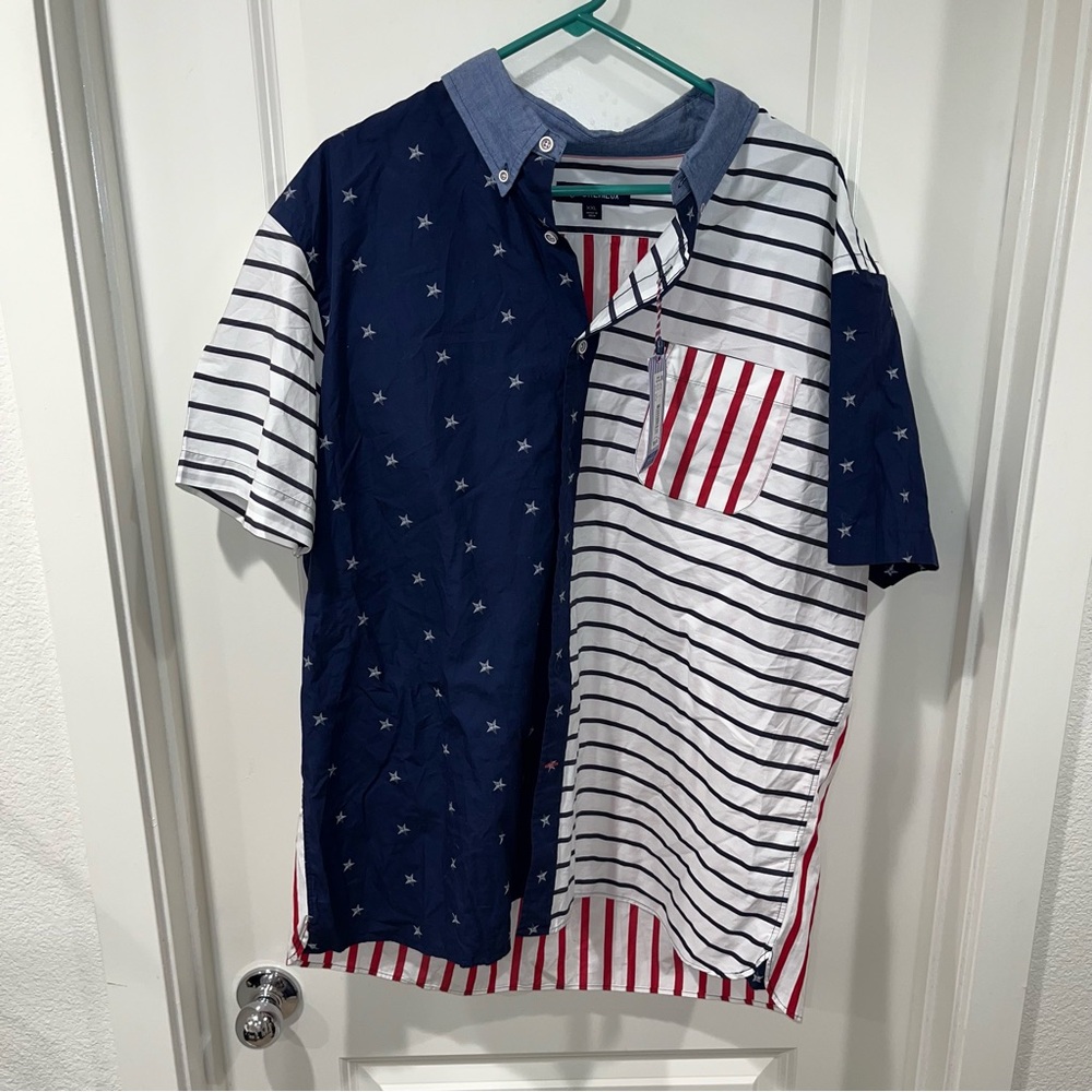 New Men Daniel Cremieux SIZE XXLRed/wite/blue America USA Stars & Stripes Shirt